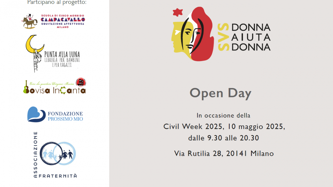 10 maggio – Open Day SVS Donna  presso la sede di Milano Via Rutilia